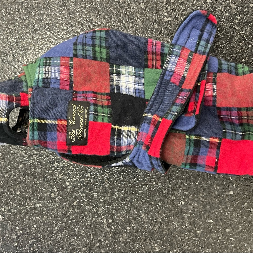 The Vermont Flannel Co. Plaid Dog Coat in Red & Blue